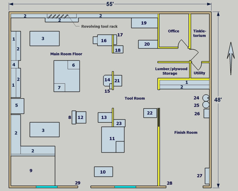 J Project: Carpentry workshop floor plan Learn how